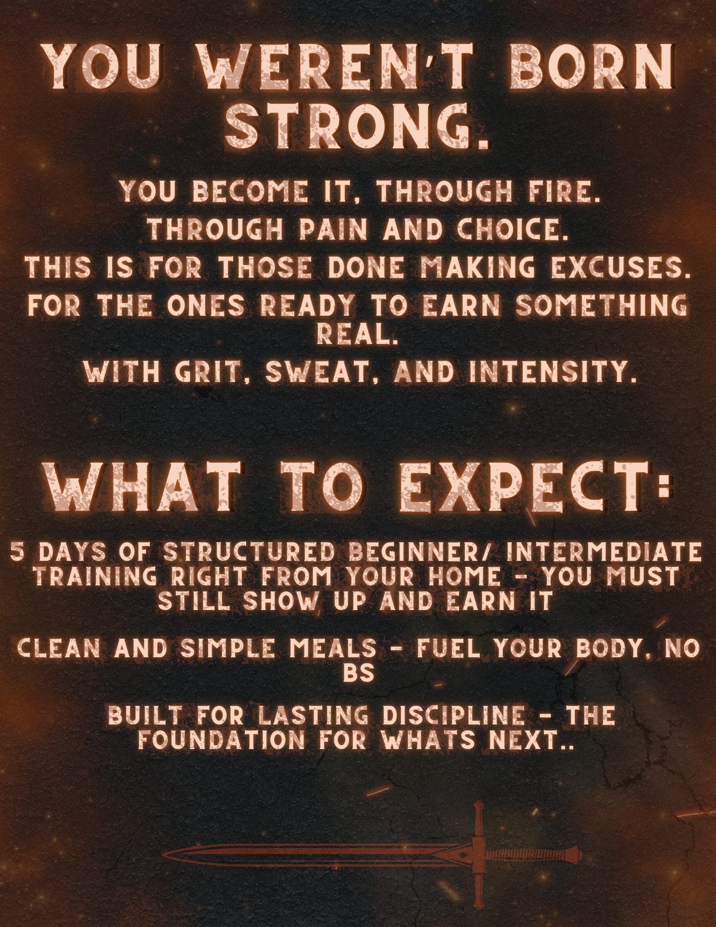 Ash to Iron: 5-Day Intro Program — Training + Nutrition, No Gym Required